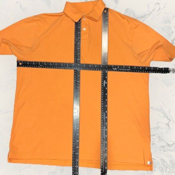 Peter Millar Solid Orange Seaside Wash Short Sleeve Polo Mens Size Large - Picture 2 of 5